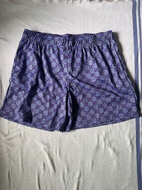 Bravest Studios Violet Monogram Mesh Basketball Shorts